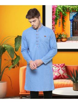 KUONS AVENUE - Men's Denim Long Kurta