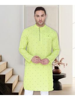 KUONS AVENUE - Men's Viscose Silk Angrakha Festive Long Kurta