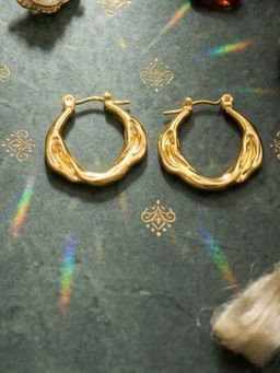 Ritu Singh - Gold Twisted Swirl Hoop Earrings