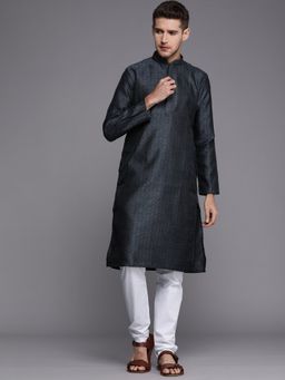 Manyavar - Grey Full Sleeves Kurta Churidar (Set of 2)