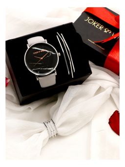 Joker and Witch - Joker & Witch Black Love Triangle Watch & Bracelet With Ring For Women (Pack of 3) (JWLT18)