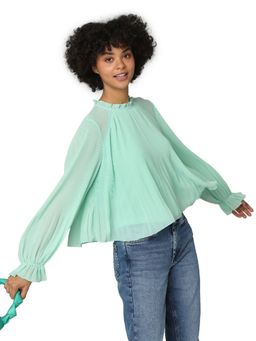 ONLY - Women Pleated Green Top