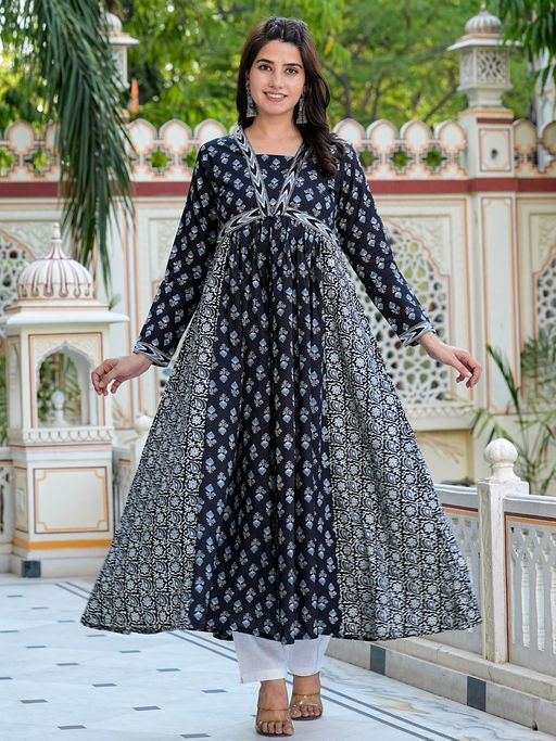 alia cut dresses online The Elegant Readymade Alia Cut Gown with Dupatta Set