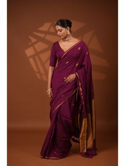Eternity by Sakshi - Wine Rosy Polka Saree