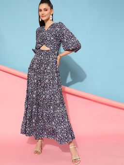 STREET 9 - Navy Blue Cutout Maxi Dress