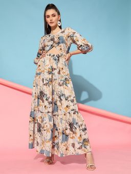 STREET 9 - Beige Cutout Maxi Dress