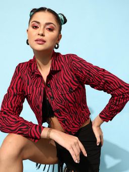 STREET 9 - Red Printed Jacket