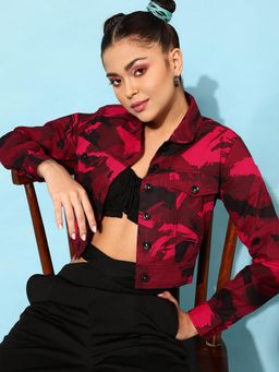 STREET 9 - Red Printed Jacket