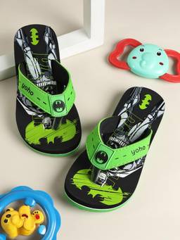 Yoho - Boys Black Batman Flipflops