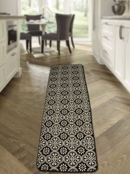 Saral Home - Cotton Anti-Skid Bedside Runner-Black-55X180 Cm