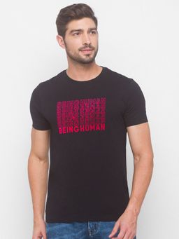 Being Human - Men Printed Black T-Shirt