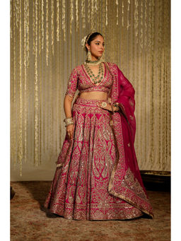 Sheetal Batra - Amirah Lehenga & Blouse with Dupatta-Pink (Set of 3)