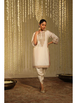 Sheetal Batra - Enisa Kurta & Dhoti-Ivory (Set of 2)