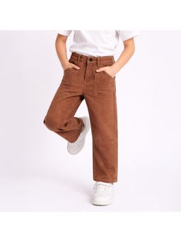 Purple United Kids - Boys Denim Brown Straight Fit Baggy Jeans