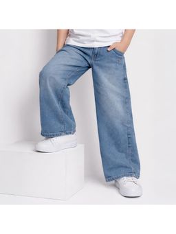 Purple United Kids - Boys Denim Light Blue Wide Leg Baggy Jeans with Relaxed Fit