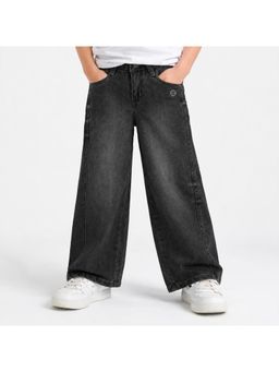 Purple United Kids - Boys Denim Jeans In Grey with Wide Leg Fit and Relaxed Baggy Style