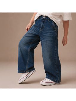 Purple United Kids - Boys Jeans In Dark Blue with Wide Leg Fit and Soft Comfort Fabric