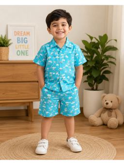 Pankhuri by Priyanka - Aeroplane Printed Shirt and Short Set