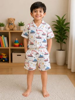 Pankhuri by Priyanka - Builder Buddy Printed Shirt and Short Set
