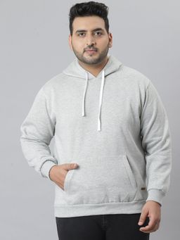 Instafab Plus - Men'S Solid Stylish Full Sleeve Hooded Casual Sweatshirts,Grey