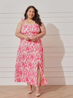 CURVY STREET - Women Pink Printed Co-Ord Set