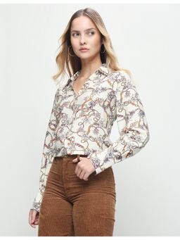 U.S. POLO ASSN. - Women Off White Casual Relaxed Fit Shirt