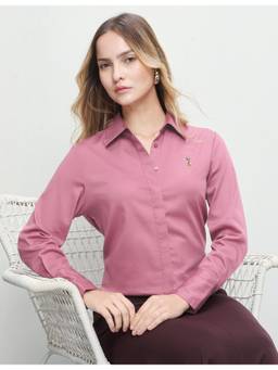 U.S. POLO ASSN. - Women Pink Casual Regular Fit Shirt