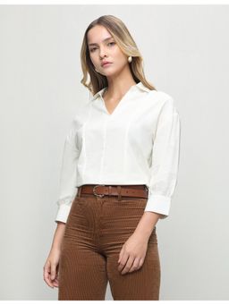 U.S. POLO ASSN. - Women White Casual Relaxed Fit Top