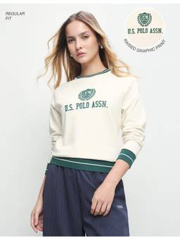 U.S. POLO ASSN. - Women Beige Casual Regular Fit Sweatshirt