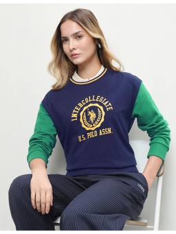 U.S. POLO ASSN. - Women Blue Casual Relaxed Fit Sweatshirt