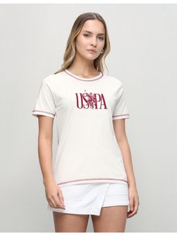 U.S. POLO ASSN. - Women White Casual Regular Fit T-Shirt