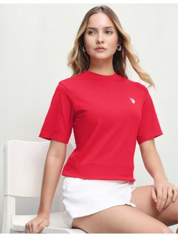 U.S. POLO ASSN. - Women Red Casual Regular Fit T-Shirt