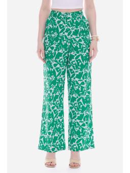 Virgio - Floral Cotton Straight Trousers For Women