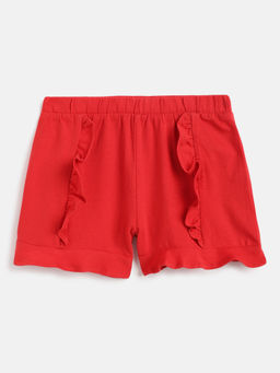 Chicco - Girls Self Design Red Color Shorts