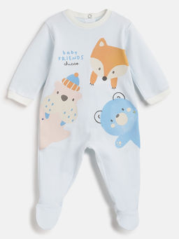 Chicco - Light Blue Leg Opening Babysuit