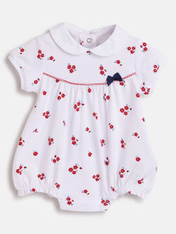 Chicco - Infant Short Sleeve Romper Dress Floral White