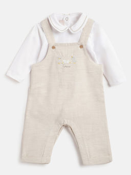 Chicco - Infant Beige Shirt & Dungaree (Set of 2)
