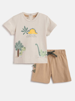 Chicco - Boys T-Shirt & Short Pants Beige (Set of 2)