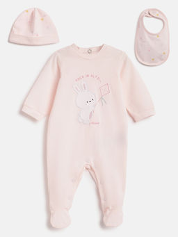 Chicco - Baby Infant Gift Box of Bodysuit with Bibs & Cap Beige (18-24 Months)