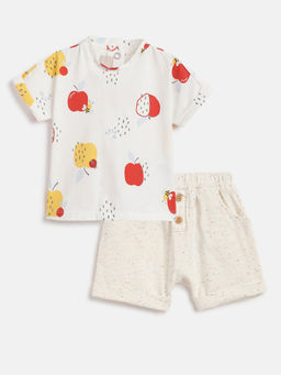 Chicco - Kids Unisex T-Shirt & Shorts Cream (Set of 2)
