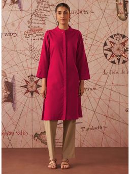 Lakshita - Women Pink Monochrome Lyocell Kurta