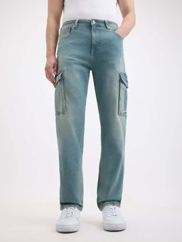 Pepe Jeans - Men Blue Straight Fit Mid Rise Cargo Jeans