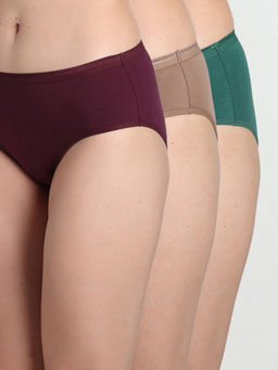 Wacoal - Cotton Mid Waist Medium Coverage Hipster Panty Multi-Color (Pack of 3)