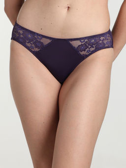 Wacoal - Balcony And Beyond Low Waist Medium Coverage Bikini Panty - Dark Purple