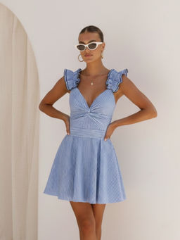 Addery - Seaside Ruffle One-Piece Swimsuit And Skirt