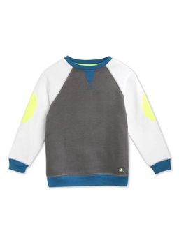 CHERRY CRUMBLE BY NITT HYMAN - Boys & Girls Grey Round Neck Sporty Sweatshirt