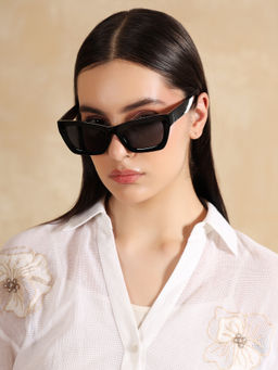 Kazo - Black Frame & Black Lens Women Sunglasses (DT0778BLACK)