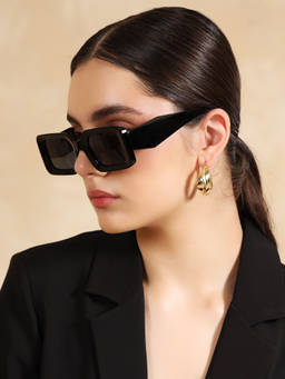 Kazo - Black Frame & Black Lens Women Sunglasses (DT0794BLACK)