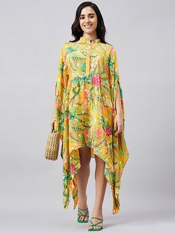 First Resort by Ramola Bachchan - Womens Yellow Viscose Floral Tunic