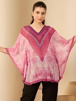 First Resort by Ramola Bachchan - Womens Pink Viscose Floral Tunic